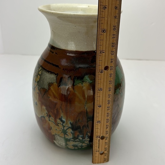 Vtg Apple Lane Studio Art Pottery Vase Abstract Floral Artist Bill Nagengast - Picture 7 of 12